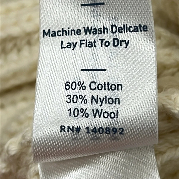 Marine Layer Skylar Turtleneck Sweater Ivory Chunky Sz XL Preppy Ivy League Rory - Picture 7 of 9